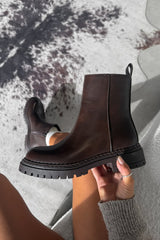 MISSY Chelsea Ankle Boots - Brown PU