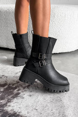 MOLLY Chunky Ankle Boots - Black - 1