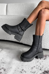 MOLLY Chunky Ankle Boots - Black - 2