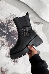 MOLLY Chunky Ankle Boots - Black - 3