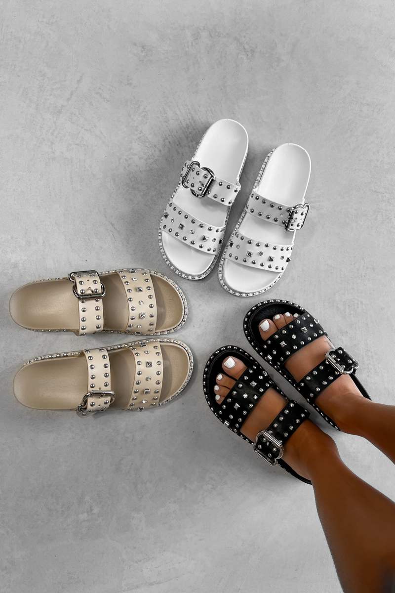 Silver studded sandals new arrivals