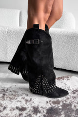 NEVADA Flared Cowboy Western Boots - Black - 1