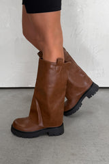 REEVE Multiway Knee High / Ankle Platform Boots - Brown