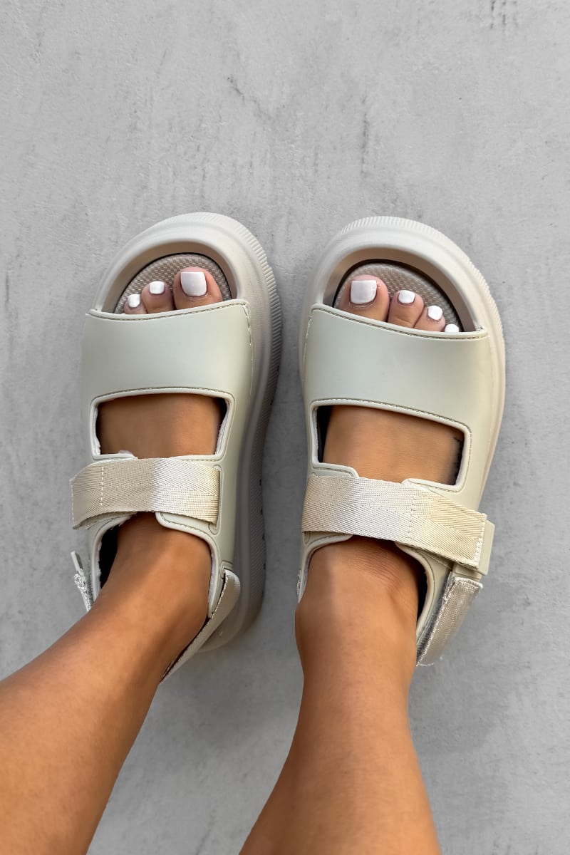 ROWEN Chunky Flatform Sandals - Beige - 2