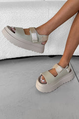 ROWEN Chunky Flatform Sandals - Beige - 3