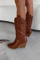 SANDY Cowboy Western Boots - Camel - 2