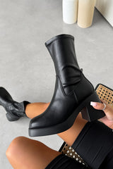 STELLA Sock Fit Boots - Black PU