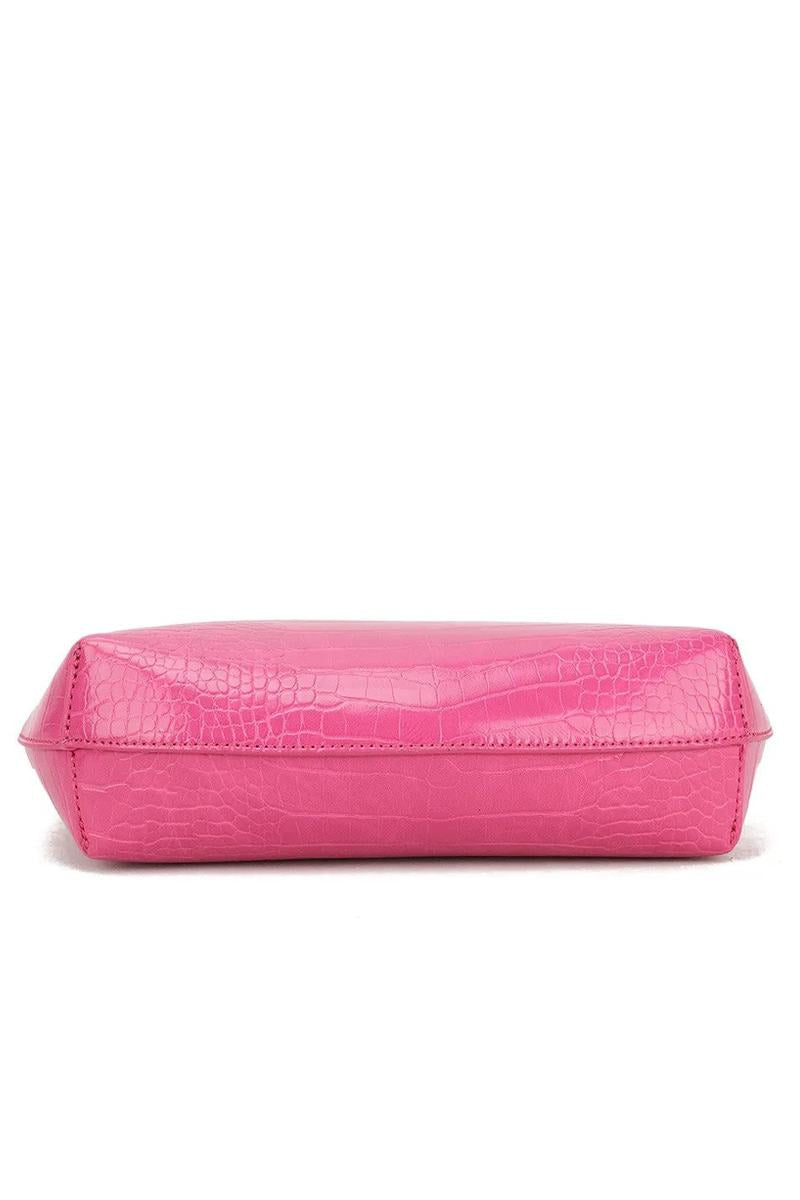 Shoulder Bag - Pink Croc - 1
