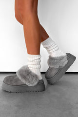 TAMARA Mini Platform Ankle Slippers - Grey