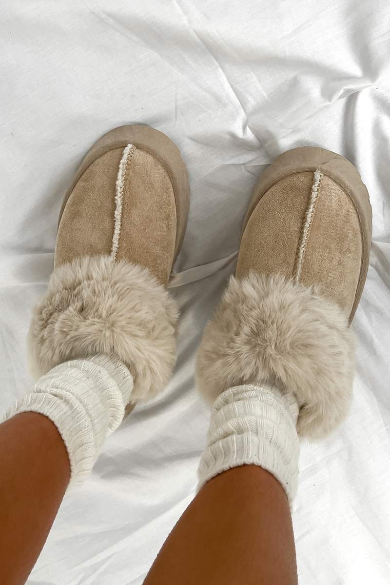 TAMARA Mini Platform Ankle Slippers - Mink