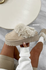 TAMARA Mini Platform Ankle Slippers - Mink