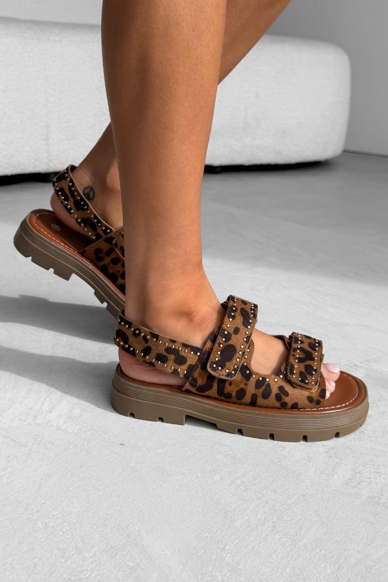 ZARA Chunky Gladiator Sandals - Leopard - 2