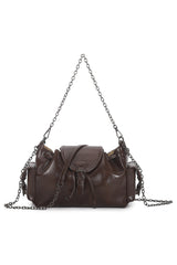 Chain Strap Shoulder Bag - Dark Coffee