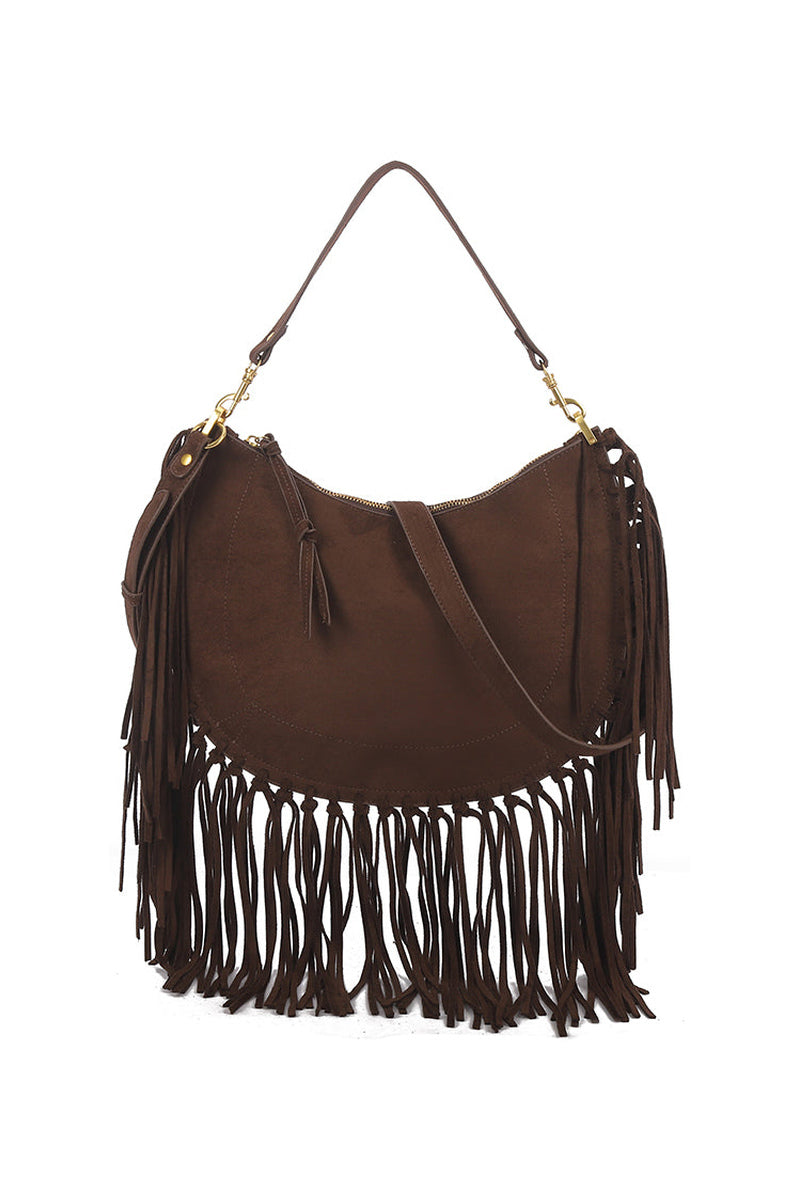 Fringe Shoulder Bag - Coffee