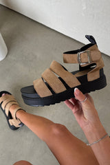 IMMI Chunky Gladiator Sandals - Camel Suede