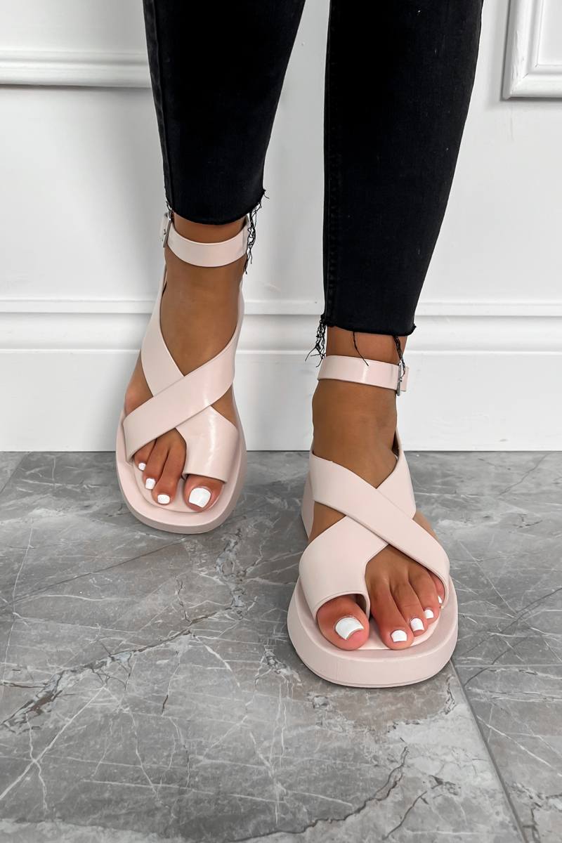 ADELINA Chunky Gladiator Sandals - Beige