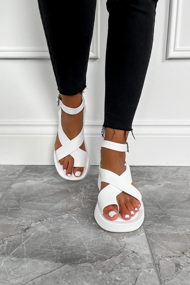 ADELINA Chunky Gladiator Sandals - White