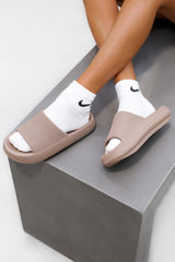 CLARA Flat Slider Sandals - Mocha - 2