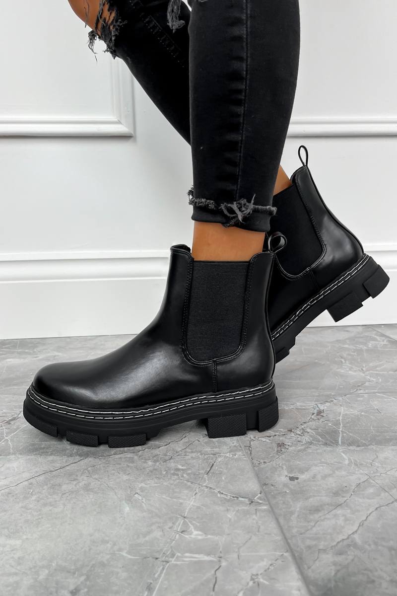 INDIE Chelsea Ankle Boots - Black PU - 1