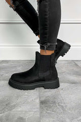 IZZY Chelsea Ankle Boots - Black Suede - 1