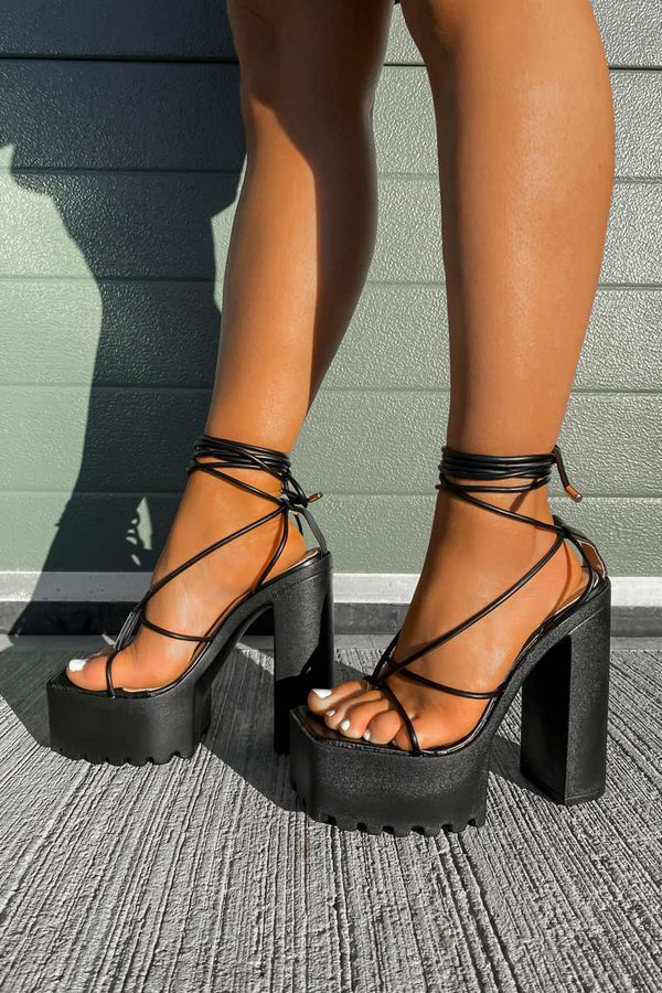 JADE Chunky Platform Heels - Black