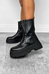 KALI Chunky Mid Boots - Black PU