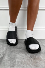 KIA Flat Slider Sandals - Black - 2