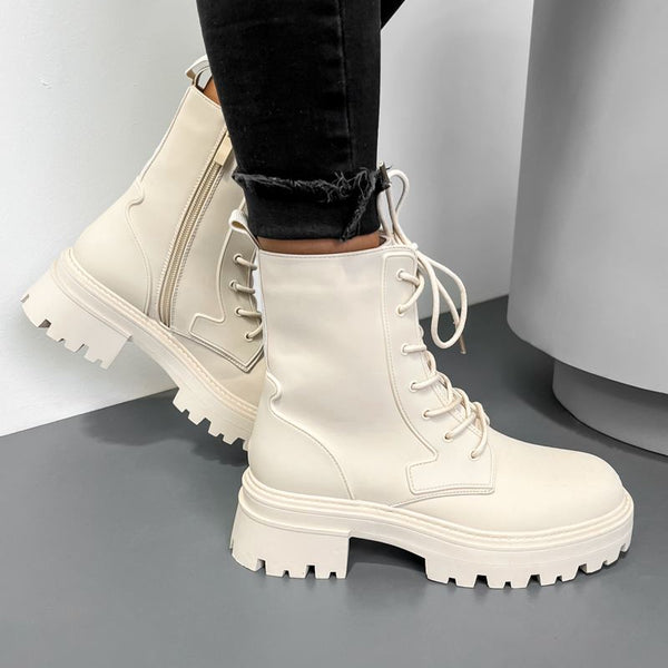 Beige lace sale up booties