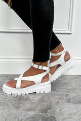 LAVINA Chunky Gladiator Sandals - White - 3