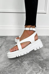 LAVINA Chunky Gladiator Sandals - White