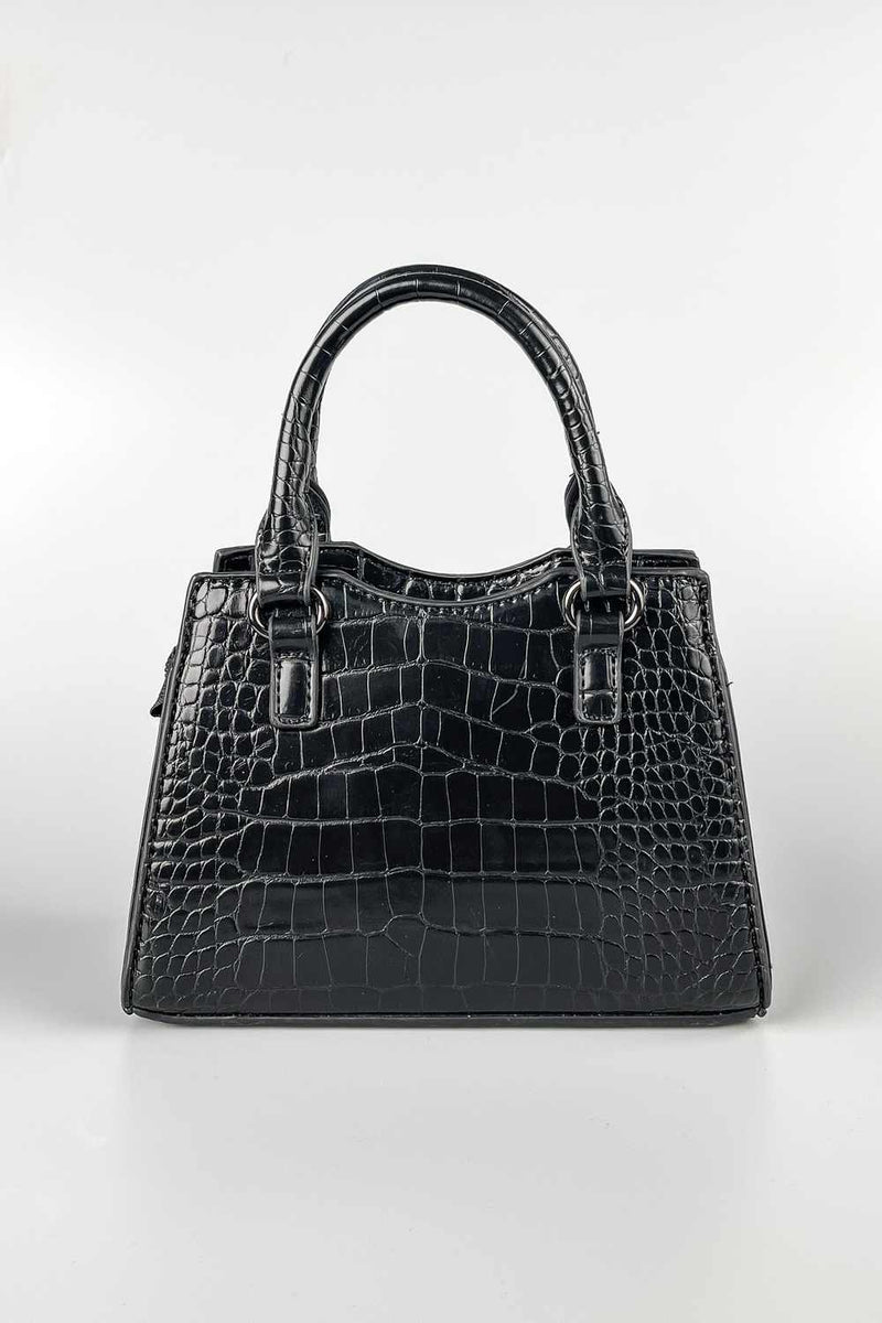 Keith Black Mini Tote Handbag Mini Tote Bag Black Croc – AJ VOYAGE