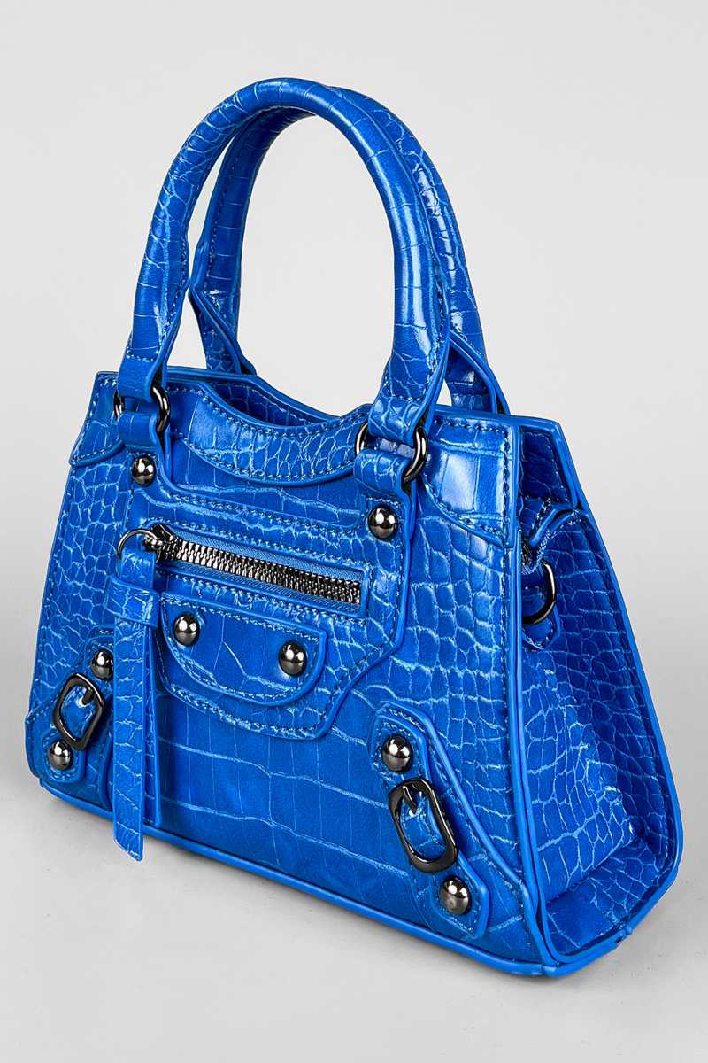 Mini Tote Bag - Blue Croc - 1