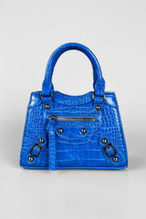 Mini Tote Bag - Blue Croc