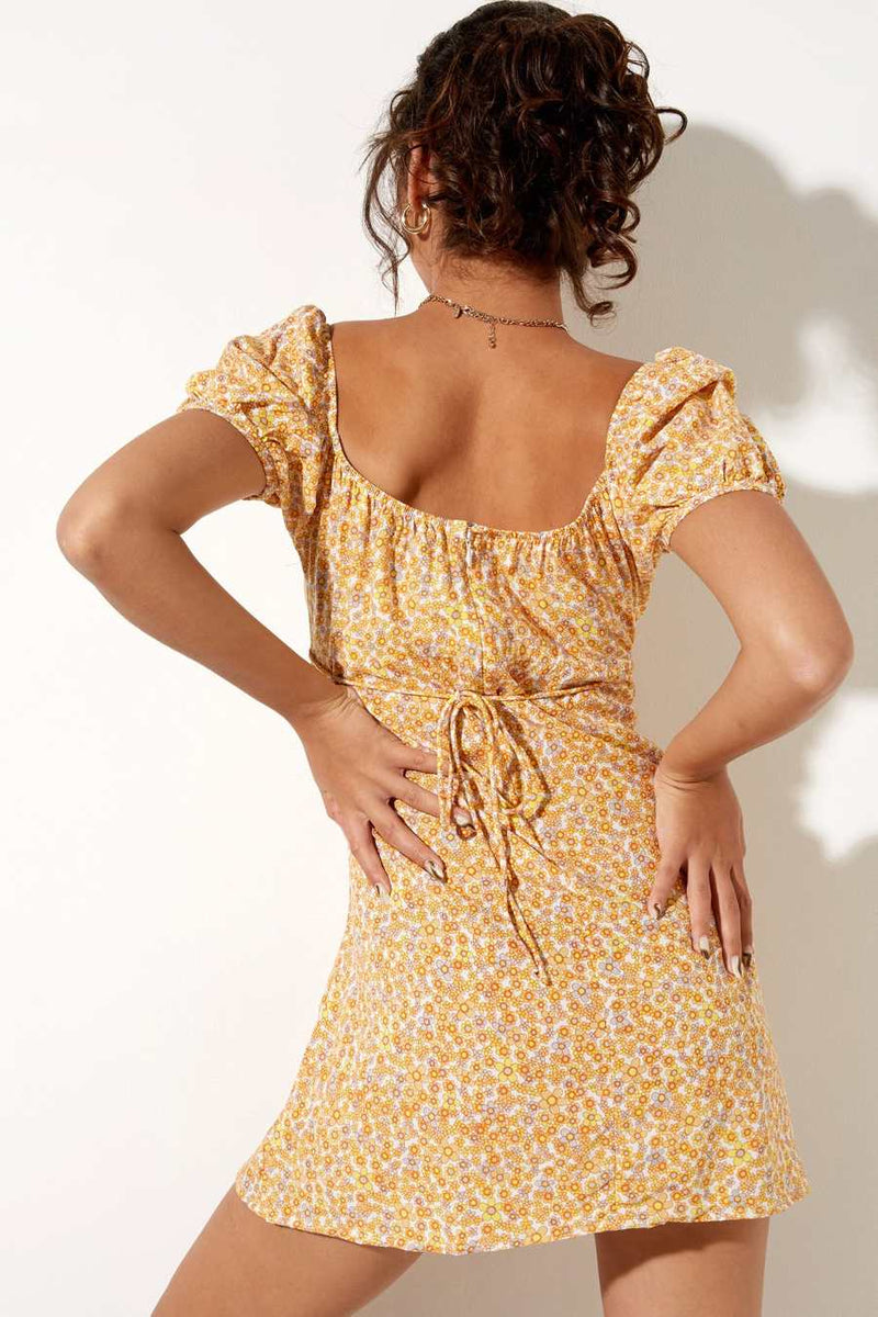 Motel Rocks Sasi Mini Dress - Yellow AJ VOYAGE Motel Rocks Sasi Mini Dress - Yellow AJ VOYAGE