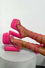 NOVA Chunky Platform Heels - Pink - 3