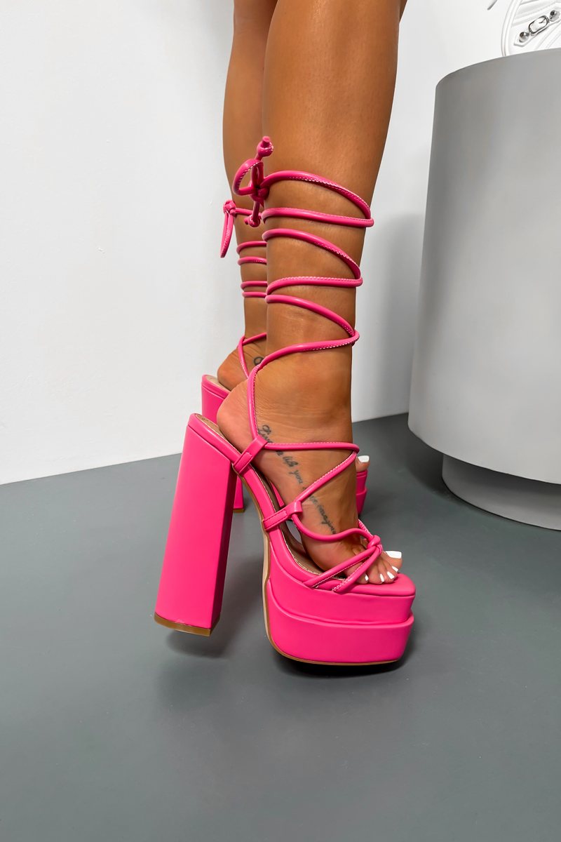 NOVA Chunky Platform Heels Pink – AJ VOYAGE - Main Image