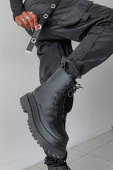 RAPTOR Panelled Ankle Boots - Black - 7