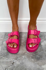 REMMY Chunky Buckle Sandals - Pink - 1