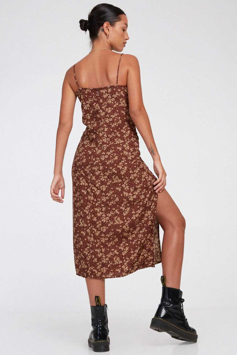 Motel Bexley Dress Earthy Gradient Brown