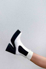 RISE UP Platform Chelsea Boots - White PU 2