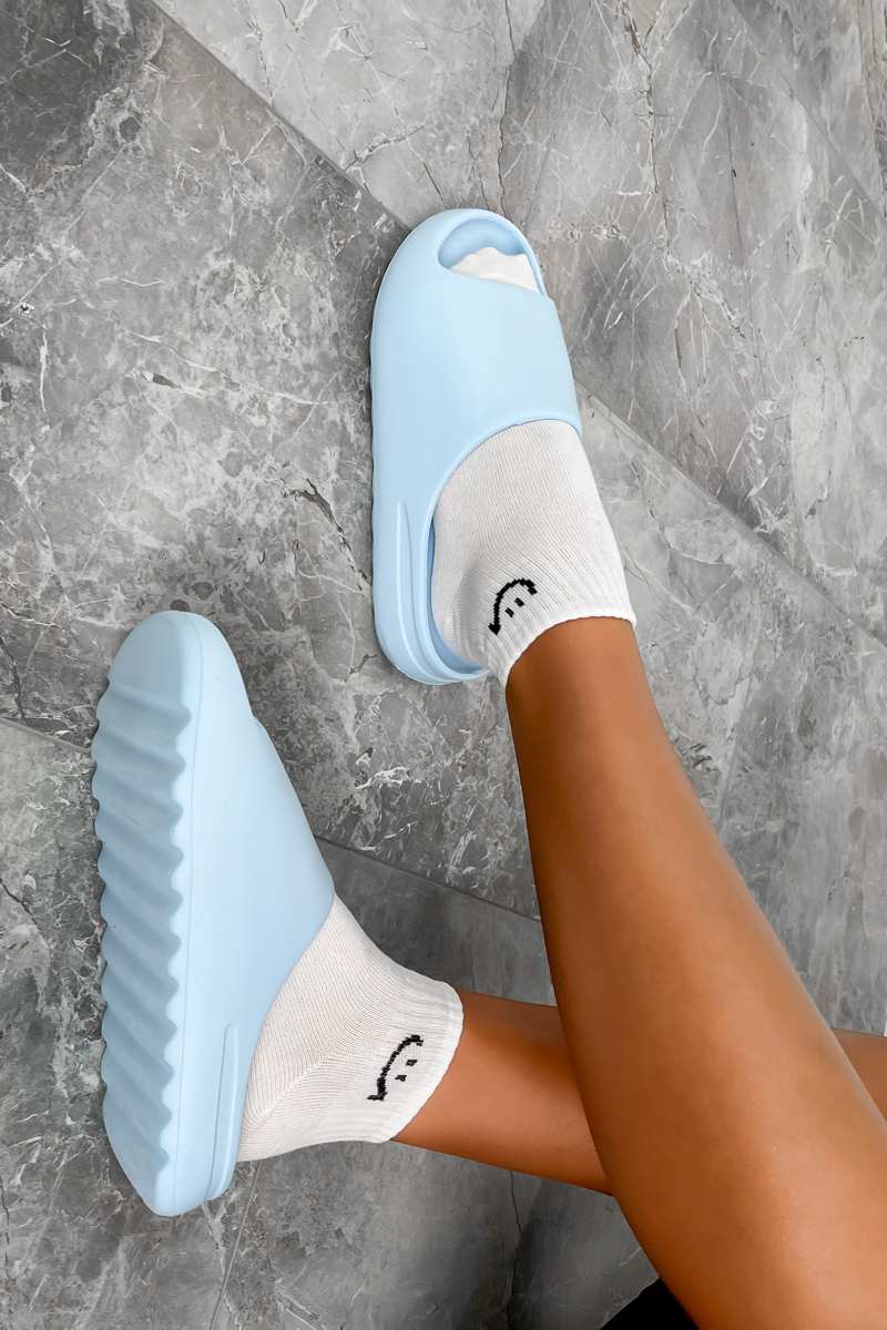 RUN IT Flat Slider Sandals - Blue - 2