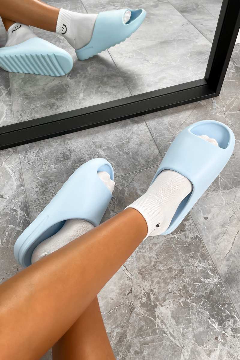 RUN IT Flat Slider Sandals - Blue -1 