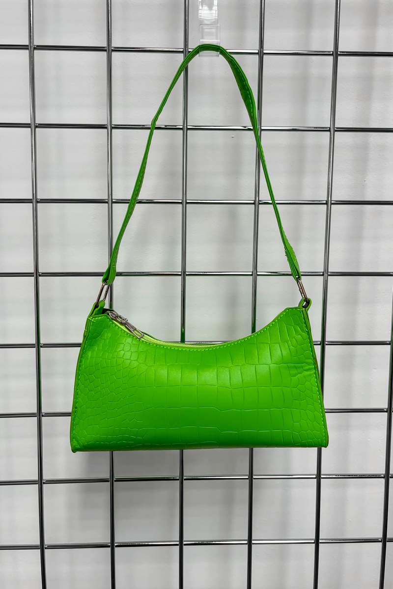 Shoulder Bag - Green Patent Croc