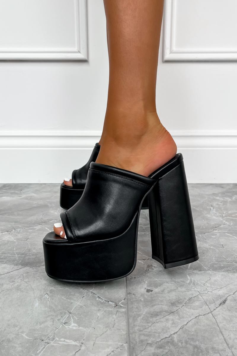 Amazon.com | Athlefit Women's Platform Heels 4 Inches Open Toe Ankle Strap  Chunky High heels Dress Pump Sandals Black Size 5.5 | Heeled Sandals