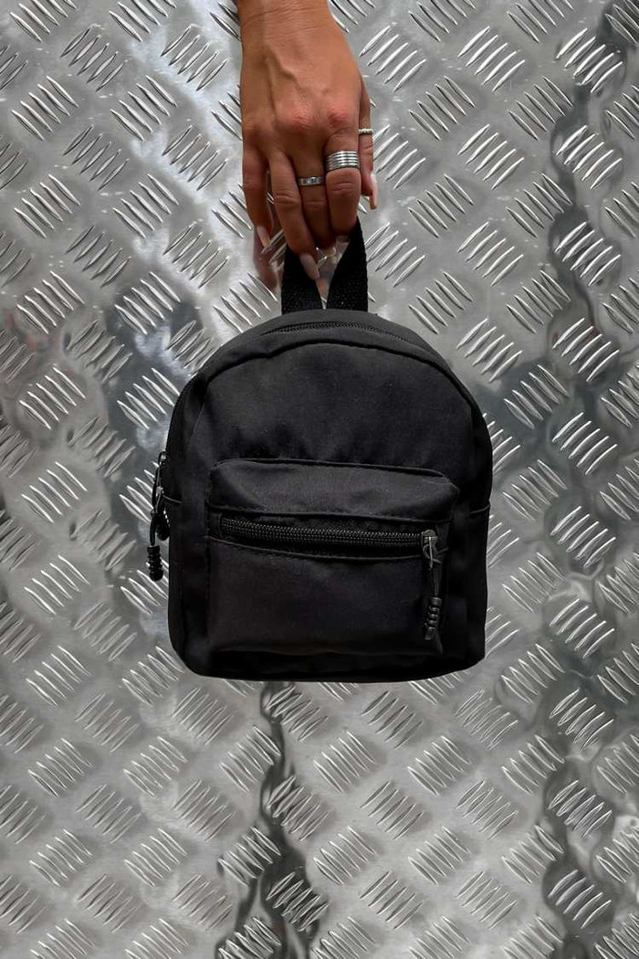 Mini black nylon backpack best sale